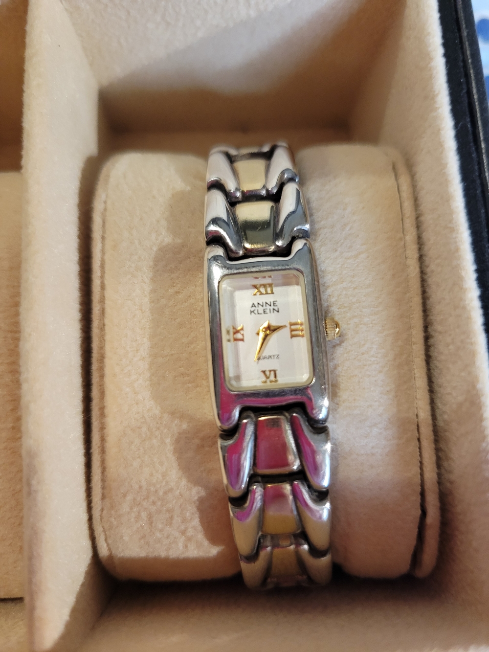 Anne Klein Two-Tone Silver and Gold Link Bracelet Watch